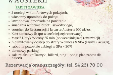 Majówka 2026 - zaplanuj weekend majowy - Rozkwitnij wiosną w Austerii