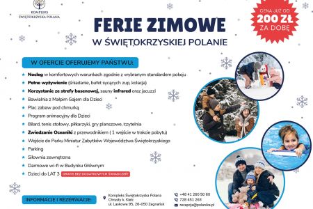 Ferie zimowe 2024 - Ferie w Górach Świętokrzyskich